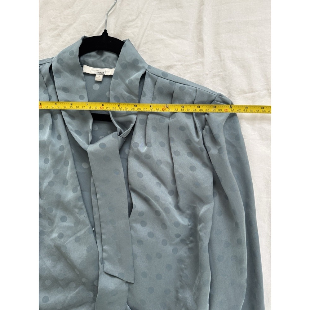 Favorite Daughter Blouse Blue Polka Dot Faux Wrap Size M - Picture 8 of 10